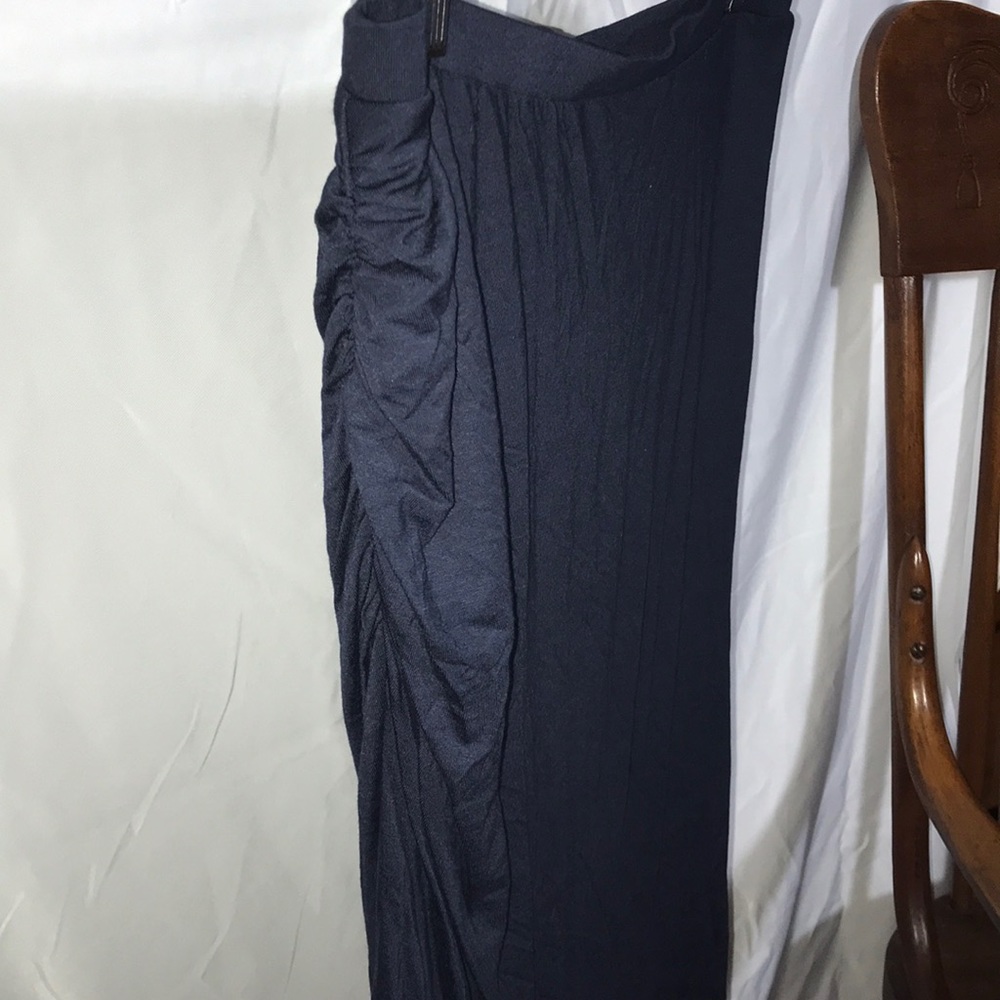 Size M - INC Fringed Navy Blue Pencil Skirt - Picture 3 of 4